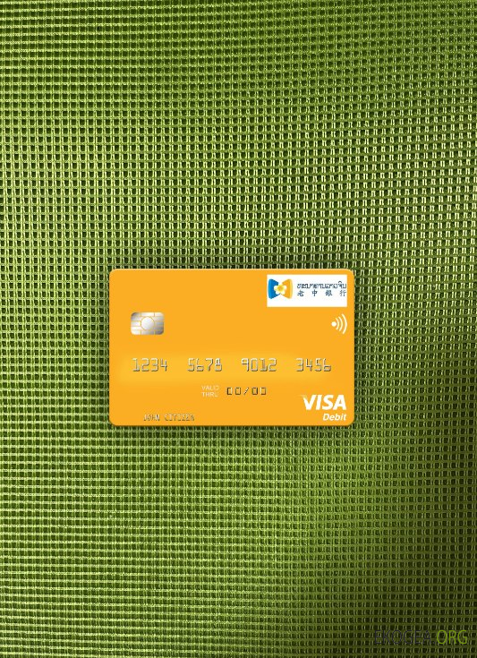 Laos Lao China Bank carte de débit visa photolook ,